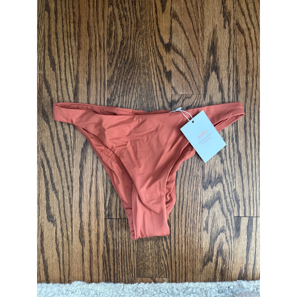 Andie‎ Swim The Symi Bottom Cedar Orange Ruched Bikini Bottoms XS NEW